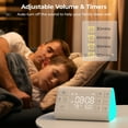 thumbnail image 3 of JUUTREN [3 in 1] Sound Machine for Adults, Baby White Noise Sound Machine with Alarm Clock Night Light, 35 Soothing Music, 4 Sleeping Timer, Portable Memory Function Sounds Machines for Sleep, 3 of 9