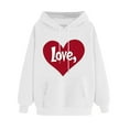 thumbnail image 2 of Women's Clothing Trendy Top Ndbuld Women's Print Winter Hoodie Pullover Tops Long Sleeved Comfortable Sweatshirt ,White,XL, 2 of 5