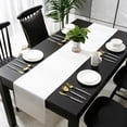 thumbnail image 3 of White Table Runner 120 Inches Long, Modern Simple White Backdrop Kitchen Coffee Dining Table Decoration for Home Party Birthday Wedding Home Decor 13x120 Inches, 3 of 8