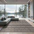 thumbnail image 2 of ODIKA 6'x9' Warm Taupe Geometric Washable Area Rug Modern Abstract Layered Motifs with Rounded for Family Room, Living Mater Bedroom, Non-Slip, Easy Care, 2 of 7