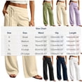 thumbnail image 3 of GUACER No Boundarie Cotton Linen Wide Leg Pants for Women Boho Wide Waistband Drawstring Lounge Summer Pants with Pockets, 3 of 6