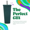 thumbnail image 5 of YMTQ 24 oz Matte Studded Tumbler with Lid Straw Green Reusable BPA Free Textured Water Bottle Drinking Cup 3 Pack, 5 of 6