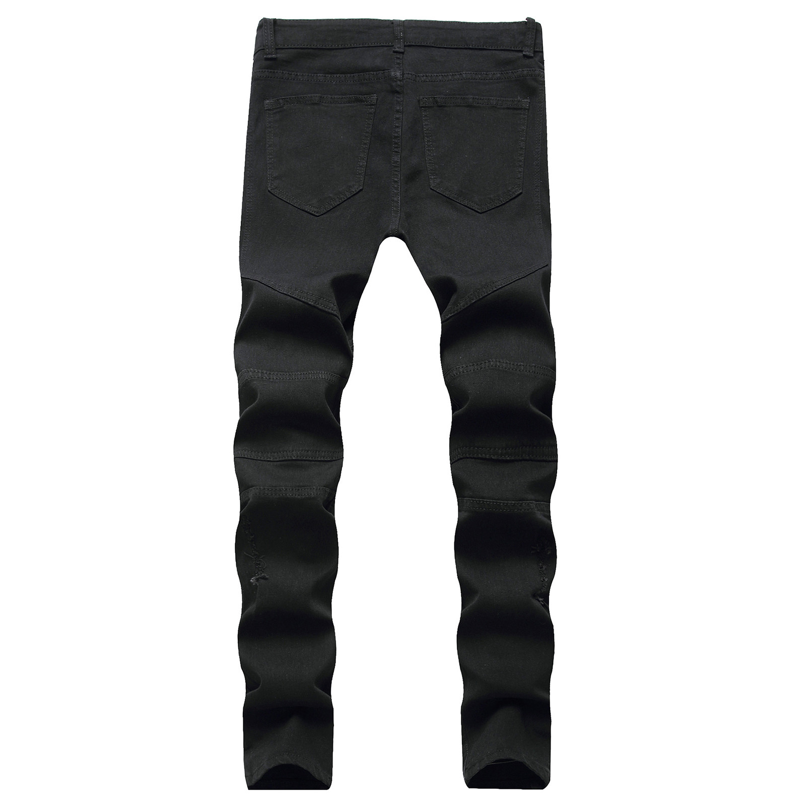 Jeans for Men's Plus Size Capri Trouser Hip-hop Ripped Motorcycle Denim Pant Slim Stretch Leg Pencil Pants - image 3 of 3