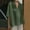 Green, variant on QENGING Women's Short Sleeve Summer Cropped Sleeves Lapel V-Neck Cotton Line Loose Shirt Blouse on Clearance