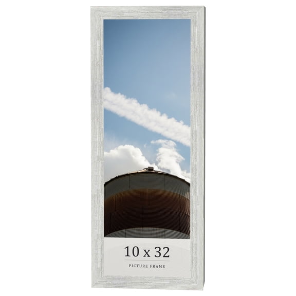 10x32 Frame White Real Wood Picture Frame Width 1.5 inches | Interior Frame Depth 0.5 inches | Barn
