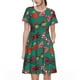 thumbnail image 1 of Fotbe red and green bow tie Vestido Largo de Moda para Mujer, Vestido Tipo Camiseta con Manga Corta y Estilo Casual a Rayas y Bloques de Color, 1 of 6