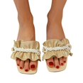 thumbnail image 2 of CAICJ98 Chaussures de Marche Femmes Sandales pour Femmes Sandales à Lanières, Sandales Plates Réglables avec Sangle à la Cheville Boucle Sandales Classiques Simples Sandales Dames, Jaune, 2 of 4