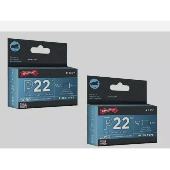 2 Boxes Of 5000 #225 Arrow Staples 5/16" 8Mm Plier Type For P-22 Stapler