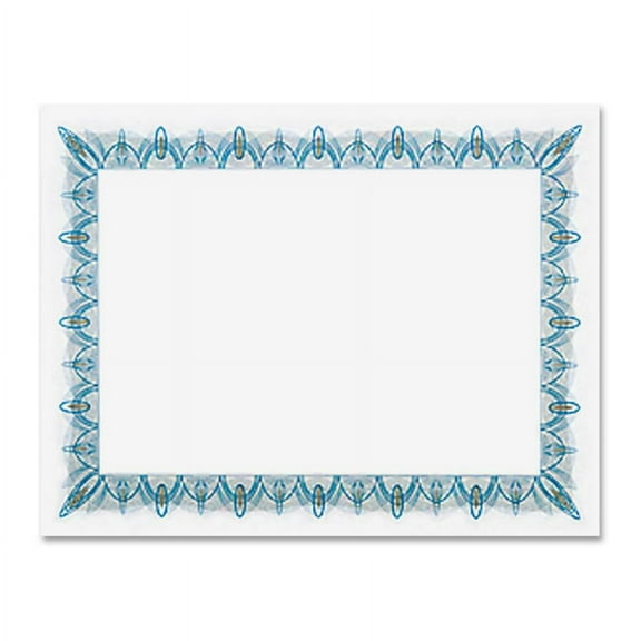 Geographics-Geographics Gold Seal Parchment Certificates - 24 lb - 8.5" x 11" - Inkjet, Laser Compatible - Blue with Blue Border - Parchment Paper - 25 / Pack