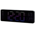 thumbnail image 4 of Javlergo Digital Alarm Clock, Electronic Desktop/Wall-mounted Clock with Temperature Display, Adjustable Brightness, 12/24H Display for Home, Bedroom, Office, Black, 4 of 5