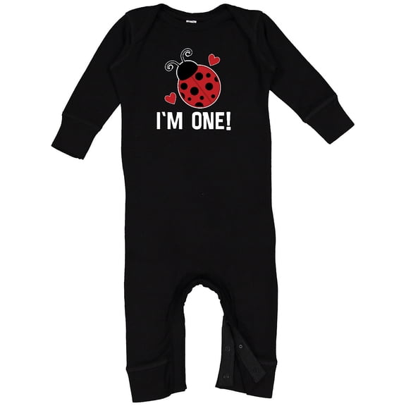 Inktastic First Birthday Ladybug 1 Year Old Baby Romper Coveralls