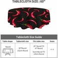 thumbnail image 3 of Tablecloth Round Chili Pepper Table Cloth Red Hot Chili Pepper on Black Table Cover for Dining Room Kitchen Decoration Round Tablecloths 60 inch, 3 of 6