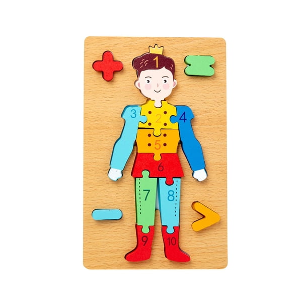 Rompecabezas de números, rompecabezas de madera para niños, juguete de clasificación de formas y colores, desarrollo temprano Príncipe