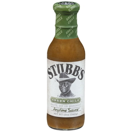 (2 Pack) Stubb's Green Chile Anytime Sauce, 12 oz