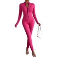 thumbnail interactive-video image 1 of Hedmy Mens Glossy Long Sleeve Footed Full-body Bodysuit Opening Sheath 1 of 14
