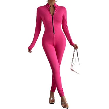 Hedmy Mens Glossy Long Sleeve Footed Full-body Bodysuit Opening Sheath
