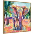 thumbnail image 4 of Kate and Laurel Sylvie African Elephant In Orange Framed Canvas Wall Art by Rachel Christopoulous 30 x 30 Natural, Whimsical, Abstract, Animals, Landscapes, Nature, Tropical Decor, Living Room, 4 of 8