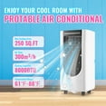 thumbnail image 5 of TACOOL Portable Air Conditioners for Rooms with Remote Control, AC Unit Cools 250 Sq Ft, 24h Timer with Fan & Dehumidifier, 8000 BTU ASHARE / 4000 BTU SACC, black&white, 5 of 8