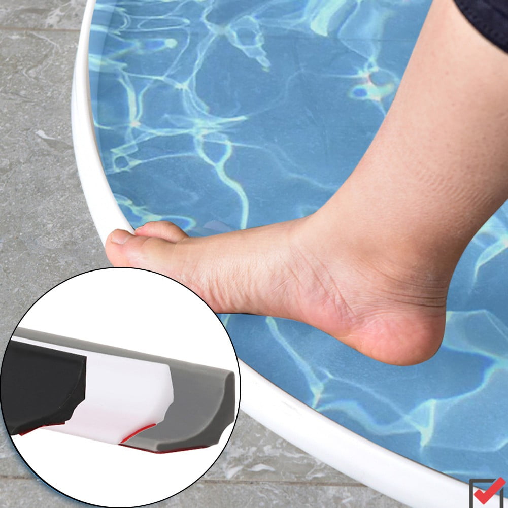 39 Inch Shower Water Dam Barrier - Clear Silicone Threshold For Frameless Shower Doors, Bathtub & Sink Splash Guard