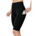 thumbnail image 4 of Charmo Womens High Waisted Biker Yoga Shorts Knee Length Athletic Shorts with Pockets, 4 of 5