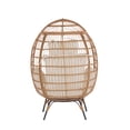 thumbnail image 6 of Wicker Egg Chair, Oversized Indoor Outdoor Boho Lounger Chair Stationary Egg Basket Chair, All-Weather 440lb Capacity Patio Chair, Beige, 6 of 7
