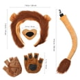 thumbnail image 3 of FELTECHELECTR 1 juego de accesorios para disfraz de león, diadema con orejas de león, guantes con forma de pata, cola de león, accesorio para nariz, disfraz de Halloween para cosplay., 3 of 6