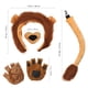 thumbnail image 3 of FELTECHELECTR 1 juego de accesorios para disfraz de león, diadema con orejas de león, guantes con forma de pata, cola de león, accesorio para nariz, disfraz de Halloween para cosplay., 3 of 6