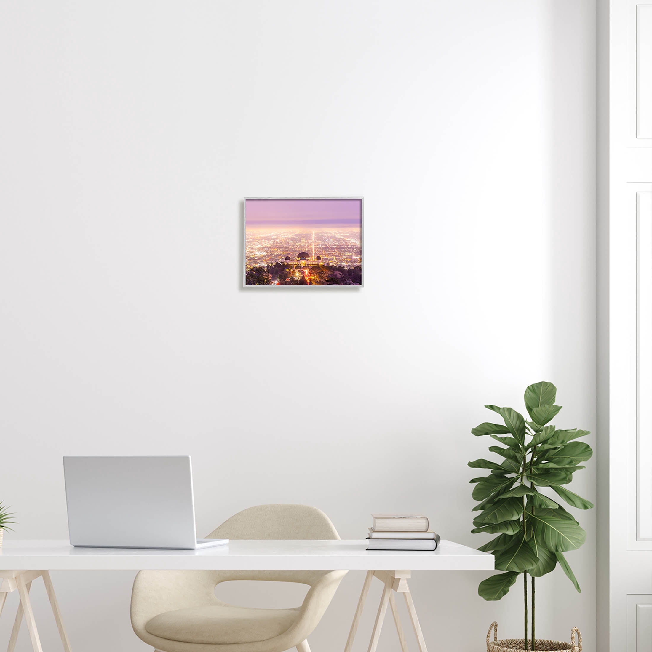 Dome Landmark Overlooking Cityscape Town & City Graphic Art Gray Framed Art Print Wall Art
