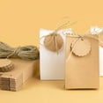 thumbnail image 3 of 10/20/30pcs Retro Kraft Paper DIY Gift Bag White Brown Cookie Wedding Favor Candy Box Food Packaging Bag With Rope Birthday Deco, 3 of 8
