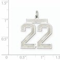 thumbnail image 2 of 925 Sterling Silver Large Satin Number 22 Charm Pendant, 2 of 7