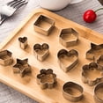 thumbnail image 4 of Mini juego de cortadores de galletas geométricos, molde para hornear de cocina redondo, triangular, cuadrado, hexagonal, en forma de corazón., 4 of 5
