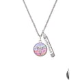 thumbnail image 2 of Delight Jewelry Silvertone Domed Multi Color VT Silvertone Courage Strength Wisdom Honesty Bar Charm Necklace, 23", 2 of 4