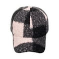 thumbnail image 3 of Jamicy Fuzzy Baseball Cap Warm Fleece Flat-Top Hat for Autumn and Winter, Plaid Pattern Stylish Streetwear Caps for Men Women, 3 of 4