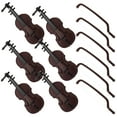 thumbnail image 1 of BEADCEST 6Pcs Brown Small Violin Model Ornament Musical Ambiance Decoration for Holiday Events, 1 of 8