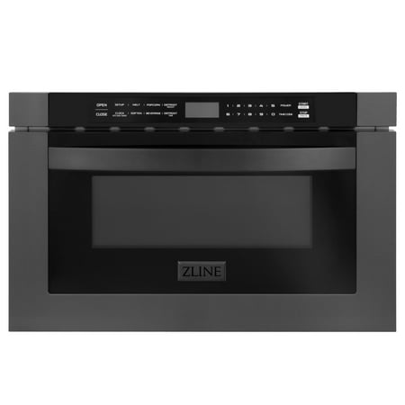 ZLINE - 24" 1.2 cu. ft. Built-in Microwave Drawer in Black Stainless Steel - Black