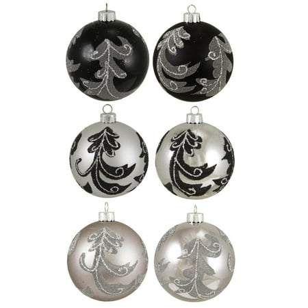 6ct black and silver leaf shatterproof christmas ball 6ct black and silver leaf shatterproof christmas ball