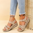 thumbnail image 4 of Women's Casual Summer Wedges Sandals T-strap Open Toe Slingback High Heels Beach Walking Dressy Sandal, 4 of 7