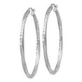 thumbnail image 6 of Diamond2Deal 925 Sterling Silver RH-plated Satin Diamond-Cut 2.5x45mm Twisted Hoop Earrings for Women (L- 1.89 inch, W- 1.78 inch), 6 of 6