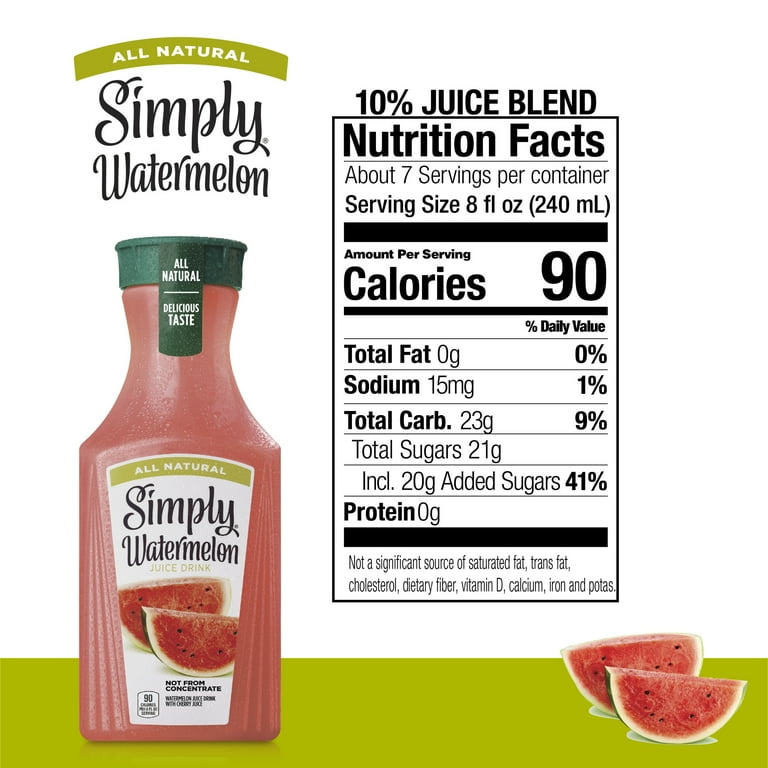 Simply Non GMO All Natural Watermelon Fruit Juice, 52 fl oz Bottle