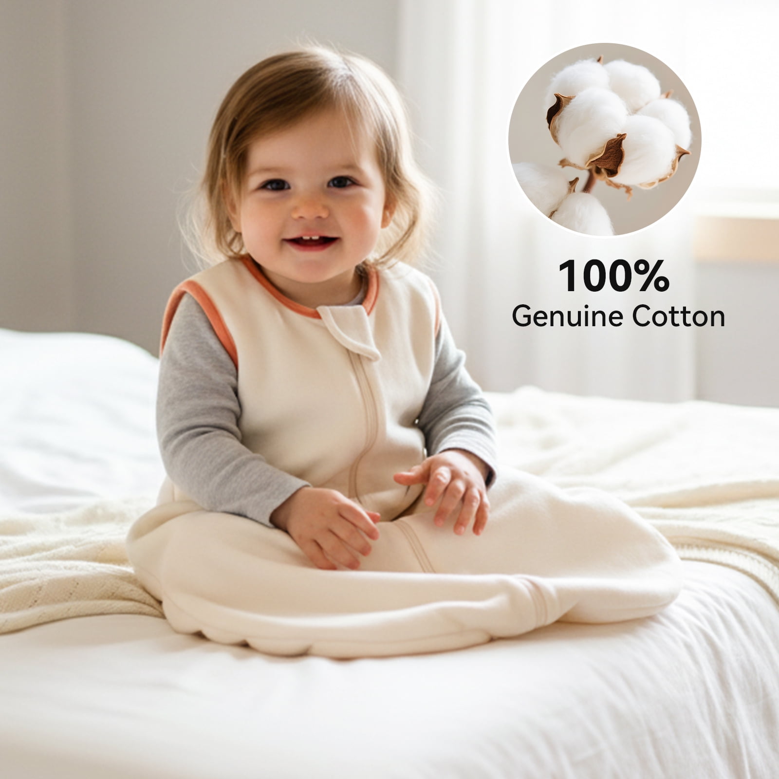 Baby Sleep Sack 12-18 Months 100% Cotton Baby Wearable Blanket 2-Way Zipper Breathable Lightweight Unisex Sleeping Bag 0.5 Tog Toddler Sleep Sack (3 Pack)