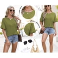 thumbnail image 3 of TEMOFON Women Oversized T Shirts Short Sleeve Summer Casual Loose Top Basic Tee with Pocket, 3 of 5