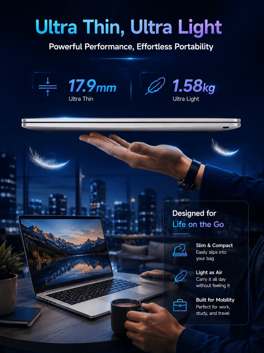 Rumtuk 16-inch Laptop, 16GB DDR4 RAM, 512GB NVMe SSD, N95 Quad-core(Up to 3.4GHz),Win 11 Pro/Office ,FHD 1920x1080 IPS, Backlit KB, Numpad, Fingerprint, Webcam, WiFi, HDMI, Work,Study&Play, Silver