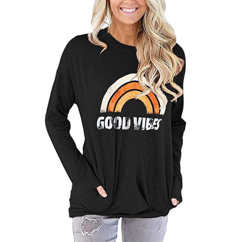 good vibes rainbow sweatshirt