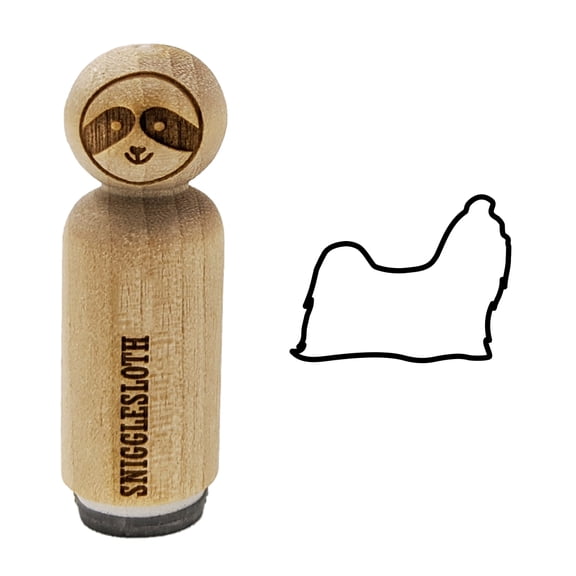 Shih Tzu Dog Outline Rubber Stamp for Scrapbooking Crafting Stamping - Mini 1/2 Inch