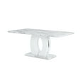 thumbnail image 3 of Global Furniture Contemporary White Faux Marble Pedestal Base Dining Table, 3 of 10