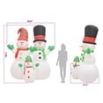 thumbnail image 3 of Familia de muñecos de nieve inflables VidaXL de 8 pies con luces LED para exteriores, 3 of 9