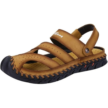 

DabuLiu Men Beach Hiking Sandals Closed Toe Breathable Soft Flat Shoes Summer Trendy Indoor Outdoor Sandal