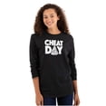thumbnail image 3 of Cheat Day Pizza Fitness Food Craving Plus Size Long Sleeve Graphic Tee Shirt Brisco Brands 2X, 3 of 5