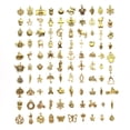 thumbnail image 1 of 100 piezas de colgante de mezcla de amuleto de oro antiguo tibetano DIY para pulsera, collar, fabricación de joyas y artesanía Ormromra LRWJ166, 1 of 6