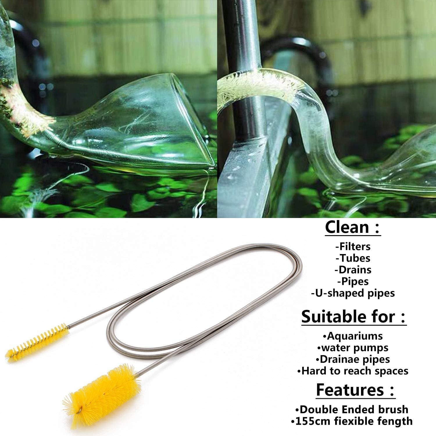 Double-ended Flexible Drain Cleaning Brush And 2 Straw Cleaning